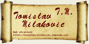 Tomislav Milaković vizit kartica